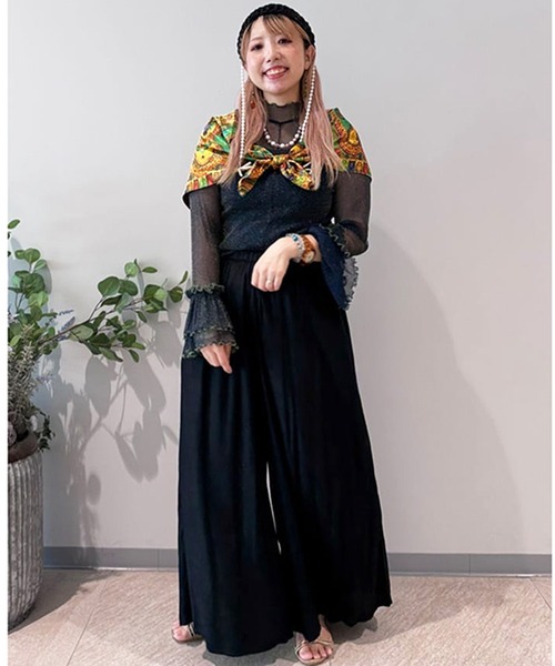 チャイハネ(チャイハネ)の「【チャイハネ】ラメリナインナートップス(Tシャツ/カットソー・レディース・ブルー/ピンク/ネイビー/オレンジ・FREE)」の5枚目の写真