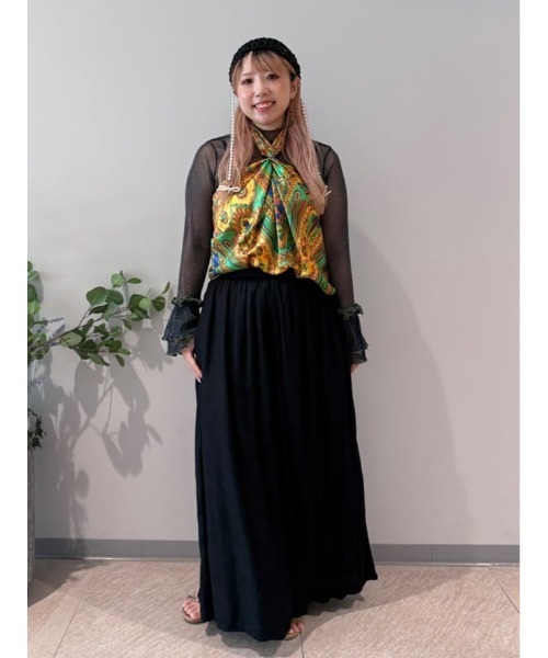 チャイハネ(チャイハネ)の「【チャイハネ】ラメリナインナートップス(Tシャツ/カットソー・レディース・ブルー/ピンク/ネイビー/オレンジ・FREE)」の8枚目の写真