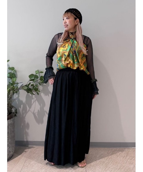 チャイハネ(チャイハネ)の「【チャイハネ】ラメリナインナートップス(Tシャツ/カットソー・レディース・ブルー/ピンク/ネイビー/オレンジ・FREE)」の9枚目の写真