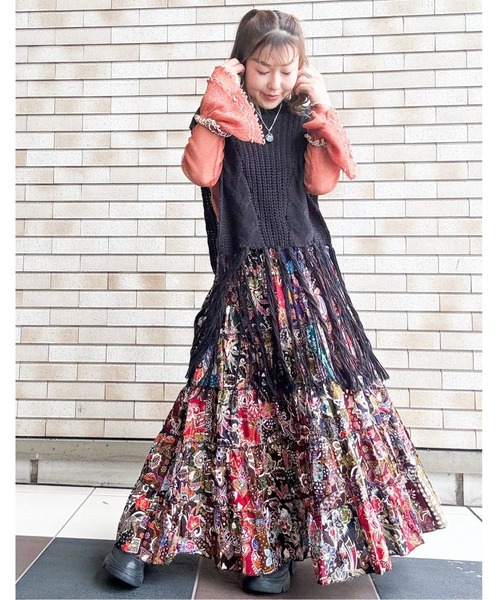 チャイハネ(チャイハネ)の「【チャイハネ】ラメリナインナートップス(Tシャツ/カットソー・レディース・ブルー/ピンク/ネイビー/オレンジ・FREE)」の10枚目の写真