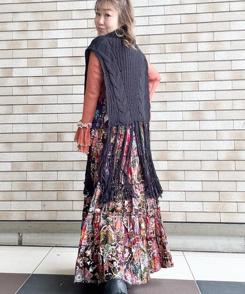 チャイハネ(チャイハネ)の「【チャイハネ】ラメリナインナートップス(Tシャツ/カットソー・レディース・ブルー/ピンク/ネイビー/オレンジ・FREE)」の11枚目の写真