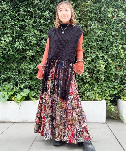 チャイハネ(チャイハネ)の「【チャイハネ】ラメリナインナートップス(Tシャツ/カットソー・レディース・ブルー/ピンク/ネイビー/オレンジ・FREE)」の12枚目の写真