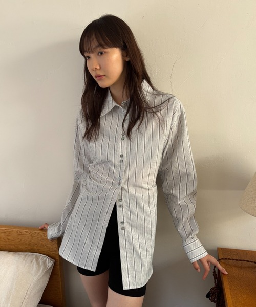 FUULLY STUDIO(フーリィーステューディオ)の「マルチストライプシャツ(シャツ/ブラウス・レディース・ブラック/ホワイト・FREE)」の21枚目の写真