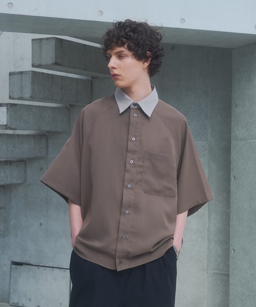 DOOPZ（ドープス）の「Dolman Drape Shirt - ドルマンドレープシャツ（シャツ/ブラウス・メンズ・ブラウン/ホワイト/ブラック・MEDIUM/LARGE/SMALL）」の3枚目の写真