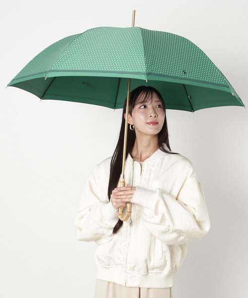 POLO RALPH LAUREN(ポロ ラルフ ローレン)の「長傘 雨傘 UV ”ドット ポロポニー刺繍”(長傘・レディース・サックスブルー/オリーブ/ネイビー・FREE)」の4枚目の写真