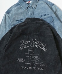 BEN DAVIS(xfCrX)BEN DAVIS/xfCrX BLEACHED TWILL EMB SHIRT/I[o[TCY Be[WH obNvghJ cCVc/[NVc/fB[X Y(Vc/uEX)