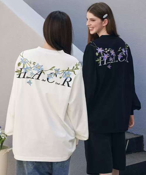 sacai フラワー　刺繍　ロングスリーブtシャツ　ロンt BEAMS HEART（ビームス ハート）フラワー 刺繍 ロングスリーブ Tシャツ