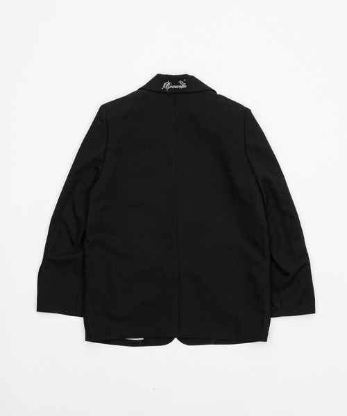 smyeon 刺繍入りテーラードジャケットブラック Embroidery tailored jacket/刺繍入りテーラードジャケット