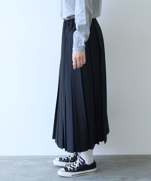 bulle de savon（ビュルデサボン）の「△T/R 太巾プリーツスカート（スカート・レディース・グレー/ブラック・FREE）」の18枚目の写真