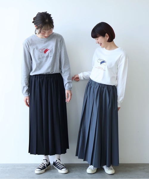 bulle de savon（ビュルデサボン）の「△T/R 太巾プリーツスカート（スカート・レディース・グレー/ブラック・FREE）」の6枚目の写真