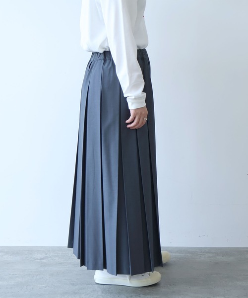 bulle de savon（ビュルデサボン）の「△T/R 太巾プリーツスカート（スカート・レディース・グレー/ブラック・FREE）」の9枚目の写真