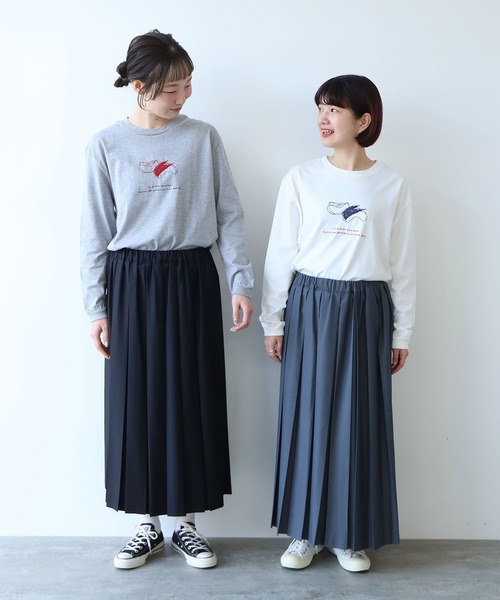 bulle de savon（ビュルデサボン）の「△T/R 太巾プリーツスカート（スカート・レディース・グレー/ブラック・FREE）」の5枚目の写真