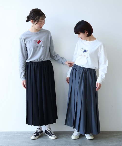 bulle de savon（ビュルデサボン）の「△T/R 太巾プリーツスカート（スカート・レディース・グレー/ブラック・FREE）」の7枚目の写真