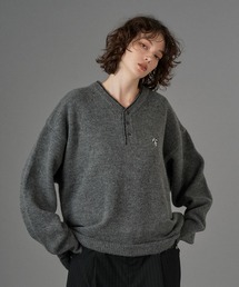 ONCILY(IVF[)LOGO HENRY NECK KNIT / Sw[lbNjbg(jbg/Z[^[)