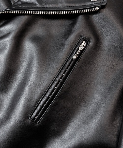 JACKROSE（ジャックローズ）の「JE-BUFFARO CALF　ダブルライダース（ライダースジャケット・メンズ・ブラック・XL/L/M/S）」の4枚目の写真