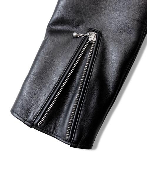 JACKROSE（ジャックローズ）の「JE-BUFFARO CALF　ダブルライダース（ライダースジャケット・メンズ・ブラック・XL/L/M/S）」の5枚目の写真