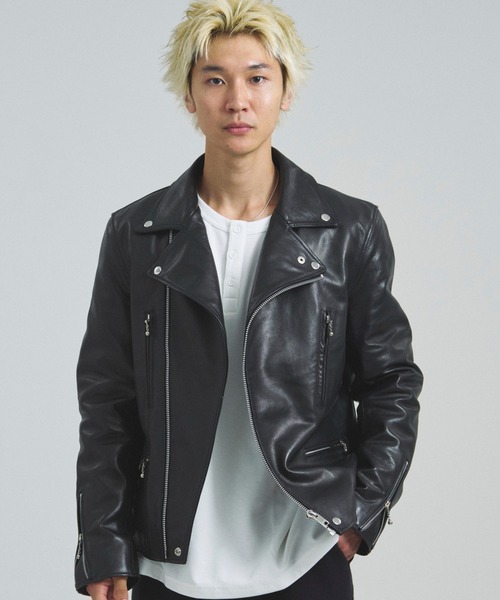 JACKROSE（ジャックローズ）の「JE-BUFFARO CALF　ダブルライダース（ライダースジャケット・メンズ・ブラック・XL/L/M/S）」の8枚目の写真