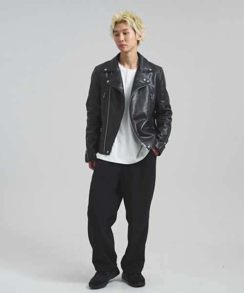 JACKROSE（ジャックローズ）の「JE-BUFFARO CALF　ダブルライダース（ライダースジャケット・メンズ・ブラック・XL/L/M/S）」の9枚目の写真