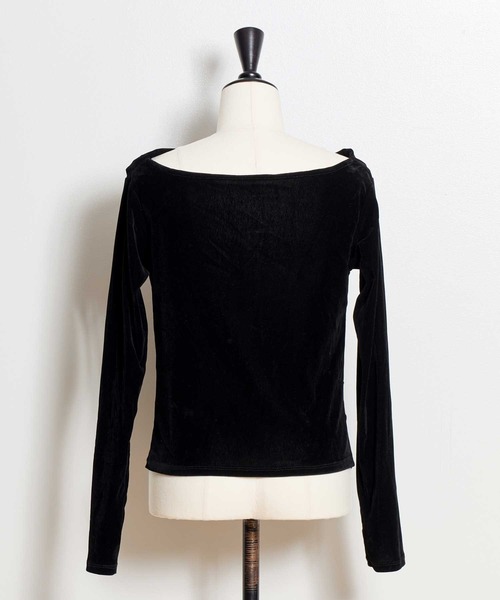 セール】【新色追加】ベロアドレープトップス（Tシャツ/カットソー