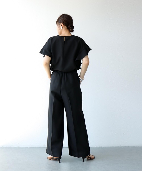 Jines（ジネス）の「リネンライク ラッフルスリーブブラウス【セットアップ可】（シャツ/ブラウス・レディース・ブラウン/ブラック・38）」の12枚目の写真