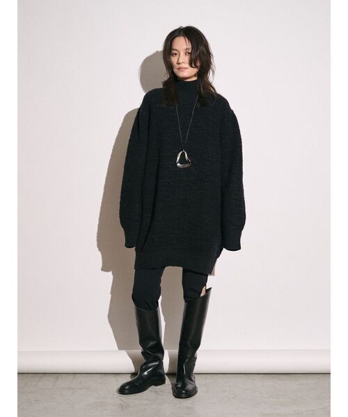 Htage（テージ）の「【Htage】バックスリットデザインビッグニット（ニット/セーター・レディース・アイボリー/ブラック・FREE）」の9枚目の写真