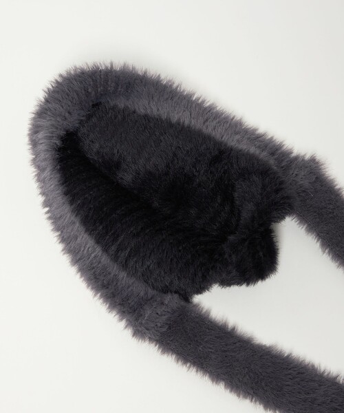 CITEN（シテン）の「<CITEN>スリムマフラー付きニットキャップ（ニットキャップ/ビーニー・レディース・ブラック/ネイビー・FREE）」の6枚目の写真