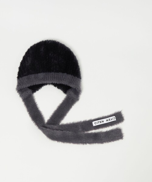 CITEN（シテン）の「<CITEN>スリムマフラー付きニットキャップ（ニットキャップ/ビーニー・レディース・ブラック/ネイビー・FREE）」の12枚目の写真