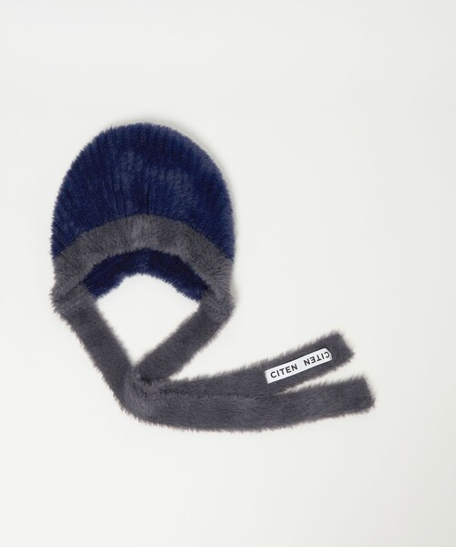 CITEN（シテン）の「<CITEN>スリムマフラー付きニットキャップ（ニットキャップ/ビーニー・レディース・ブラック/ネイビー・FREE）」の14枚目の写真