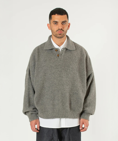 WISM(ウィズム)の「Estudio Niksen / エストゥディオ・ニクセン Knit Polo Sweater(ニット/セーター・メンズ・チャコールグレー・FREE)」の12枚目の写真