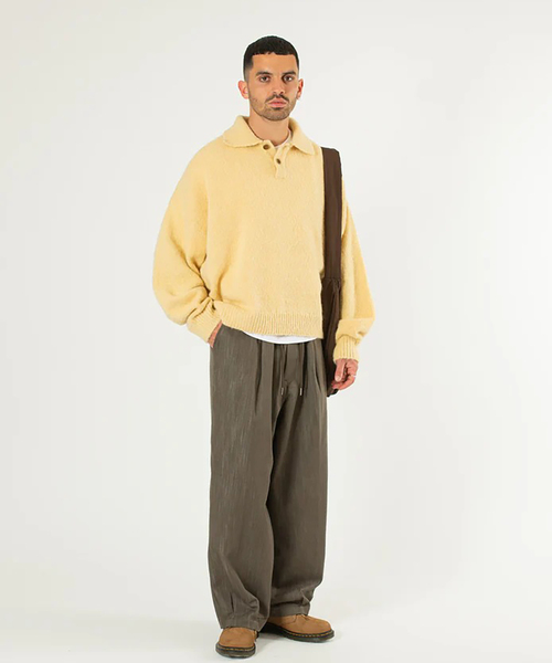 WISM(ウィズム)の「Estudio Niksen / エストゥディオ・ニクセン Knit Polo Sweater(ニット/セーター・メンズ・チャコールグレー・FREE)」の2枚目の写真