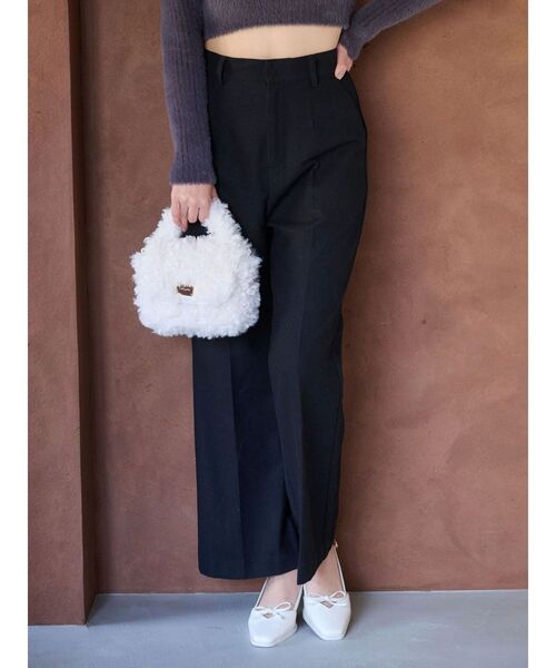 MERCURYDUO(マーキュリーデュオ)の「ウールライクセンタープレスワイドパンツ(その他パンツ・レディース・グレー/ブラック・MEDIUM/SMALL)」の1枚目の写真