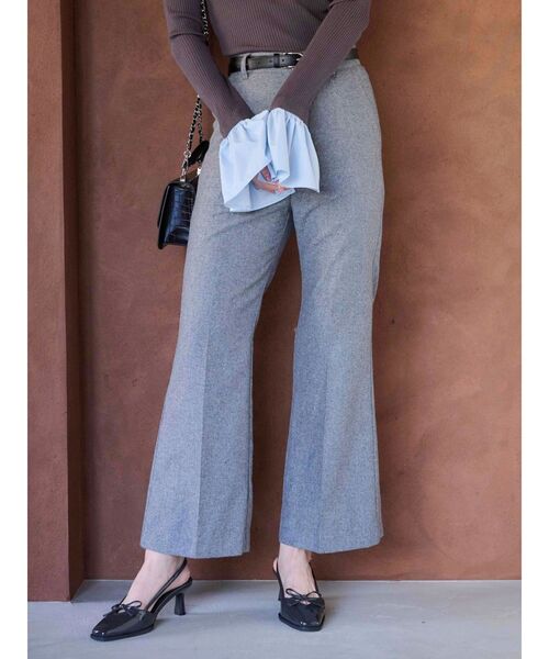 MERCURYDUO(マーキュリーデュオ)の「ウールライクセンタープレスワイドパンツ(その他パンツ・レディース・グレー/ブラック・MEDIUM/SMALL)」の3枚目の写真