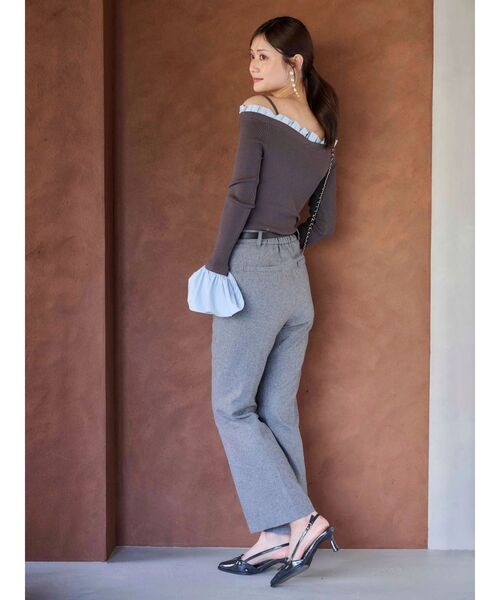 MERCURYDUO(マーキュリーデュオ)の「ウールライクセンタープレスワイドパンツ(その他パンツ・レディース・グレー/ブラック・MEDIUM/SMALL)」の6枚目の写真