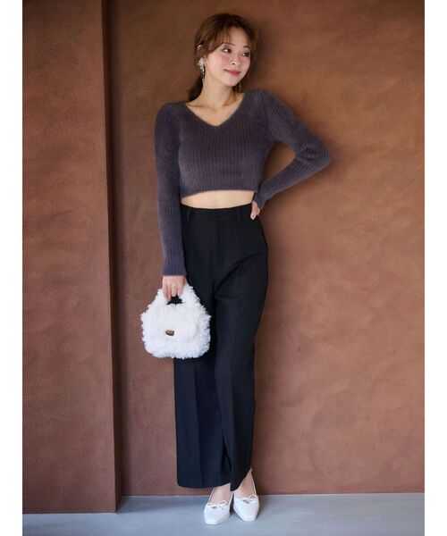 MERCURYDUO(マーキュリーデュオ)の「ウールライクセンタープレスワイドパンツ(その他パンツ・レディース・グレー/ブラック・MEDIUM/SMALL)」の8枚目の写真