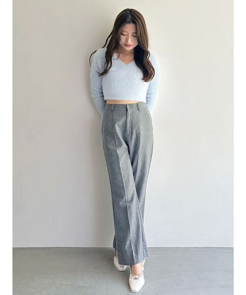 MERCURYDUO(マーキュリーデュオ)の「ウールライクセンタープレスワイドパンツ(その他パンツ・レディース・グレー/ブラック・MEDIUM/SMALL)」の13枚目の写真