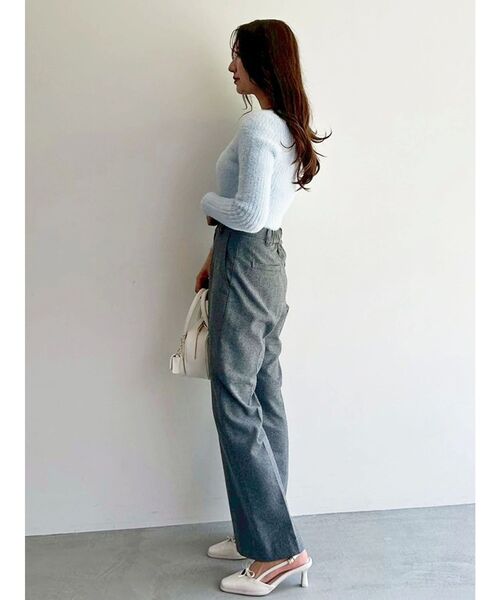 MERCURYDUO(マーキュリーデュオ)の「ウールライクセンタープレスワイドパンツ(その他パンツ・レディース・グレー/ブラック・MEDIUM/SMALL)」の14枚目の写真