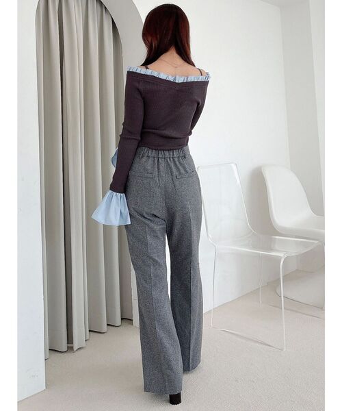 MERCURYDUO(マーキュリーデュオ)の「ウールライクセンタープレスワイドパンツ(その他パンツ・レディース・グレー/ブラック・MEDIUM/SMALL)」の18枚目の写真