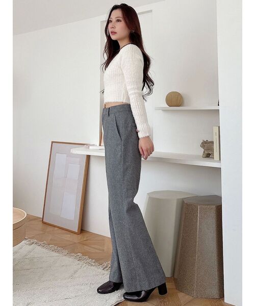 MERCURYDUO(マーキュリーデュオ)の「ウールライクセンタープレスワイドパンツ(その他パンツ・レディース・グレー/ブラック・MEDIUM/SMALL)」の20枚目の写真