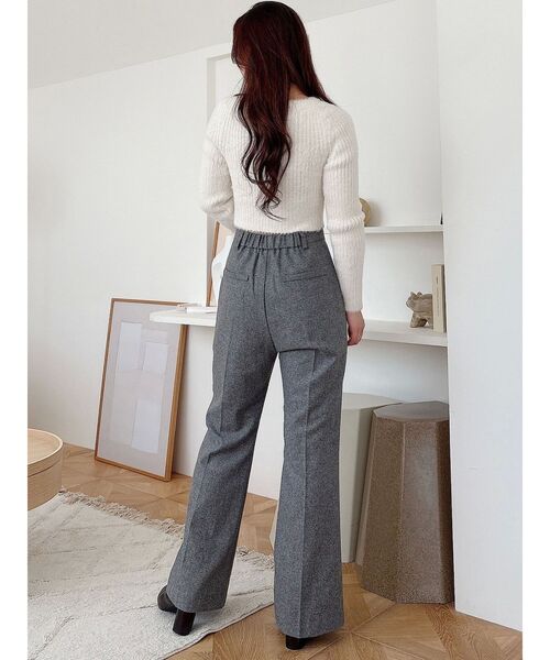 MERCURYDUO(マーキュリーデュオ)の「ウールライクセンタープレスワイドパンツ(その他パンツ・レディース・グレー/ブラック・MEDIUM/SMALL)」の21枚目の写真