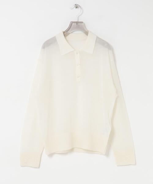 URBAN RESEARCH（アーバンリサーチ）の「ヘアリーポロ衿付きニット（ニット/セーター・レディース・ブラウン系その他/チャコールグレー/オフホワイト・FREE）」の11枚目の写真