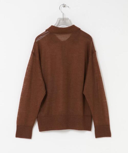 URBAN RESEARCH（アーバンリサーチ）の「ヘアリーポロ衿付きニット（ニット/セーター・レディース・ブラウン系その他/チャコールグレー/オフホワイト・FREE）」の21枚目の写真