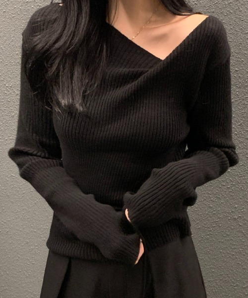 Aelina(エリナ)の「デザイン感ニットトップス(その他トップス・レディース・オフホワイト/ブラック・F)」の20枚目の写真