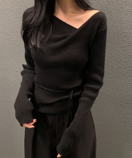 Aelina(エリナ)の「デザイン感ニットトップス(その他トップス・レディース・オフホワイト/ブラック・F)」の22枚目の写真