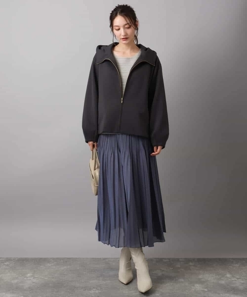 MK MICHEL KLEIN（エムケーミッシェルクラン）の「ブライトシアープリーツスカート/洗える（スカート・レディース・ブルーグレー/ブラック/ベージュ・38）」の21枚目の写真