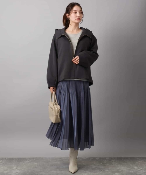 MK MICHEL KLEIN（エムケーミッシェルクラン）の「ブライトシアープリーツスカート/洗える（スカート・レディース・ブルーグレー/ブラック/ベージュ・38）」の20枚目の写真