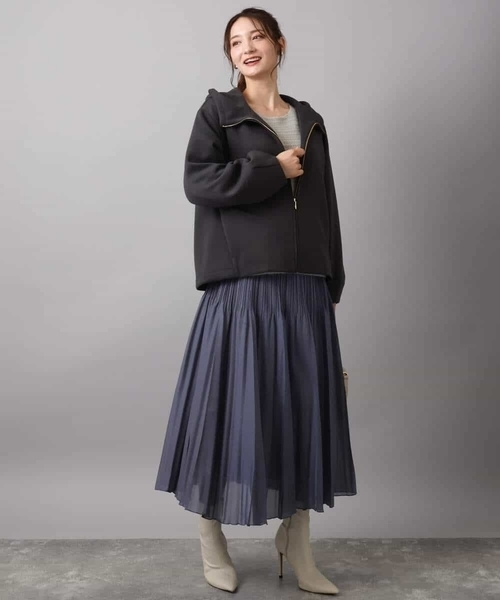 MK MICHEL KLEIN（エムケーミッシェルクラン）の「ブライトシアープリーツスカート/洗える（スカート・レディース・ブルーグレー/ブラック/ベージュ・38）」の19枚目の写真