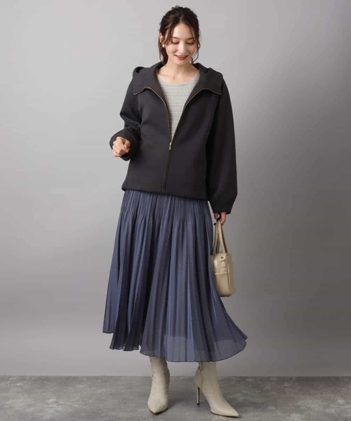 MK MICHEL KLEIN（エムケーミッシェルクラン）の「ブライトシアープリーツスカート/洗える（スカート・レディース・ブルーグレー/ブラック/ベージュ・38）」の18枚目の写真