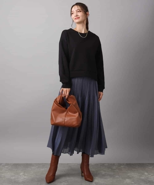 MK MICHEL KLEIN（エムケーミッシェルクラン）の「ブライトシアープリーツスカート/洗える（スカート・レディース・ブルーグレー/ブラック/ベージュ・38）」の16枚目の写真