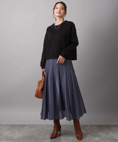 MK MICHEL KLEIN（エムケーミッシェルクラン）の「ブライトシアープリーツスカート/洗える（スカート・レディース・ブルーグレー/ブラック/ベージュ・38）」の15枚目の写真