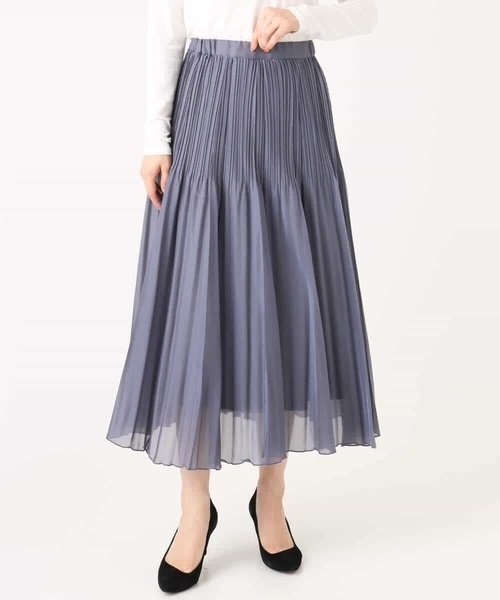 MK MICHEL KLEIN（エムケーミッシェルクラン）の「ブライトシアープリーツスカート/洗える（スカート・レディース・ブルーグレー/ブラック/ベージュ・38）」の14枚目の写真